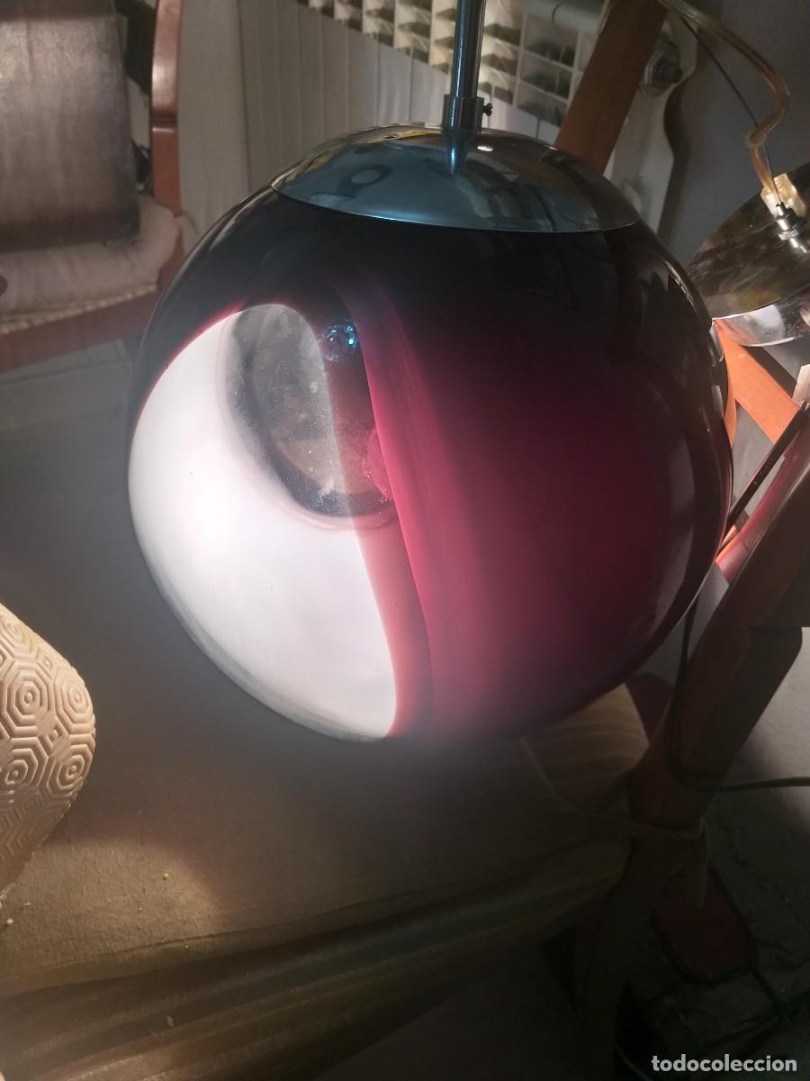 Vintage: L&aacute;mpara Techo Cristal Roja Space Age - Foto 5