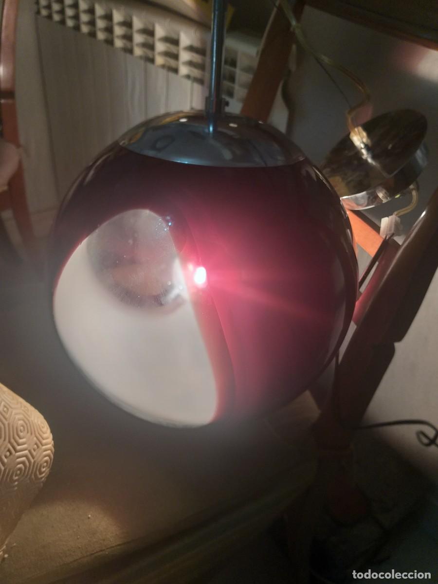 Vintage: L&aacute;mpara Techo Cristal Roja Space Age - Foto 6