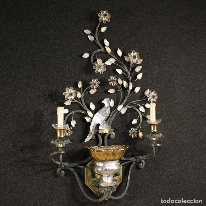 Vintage: Magn&iacute;fica l&aacute;mpara de pared italiana del siglo XX, de Banci, Florencia.