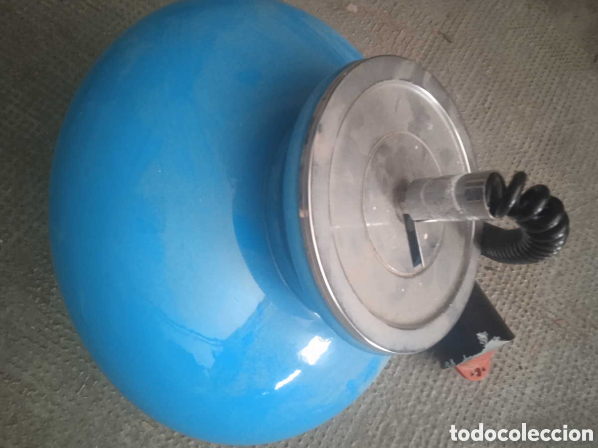 Vintage: L&aacute;mpara opalina azul turquesa - Foto 3