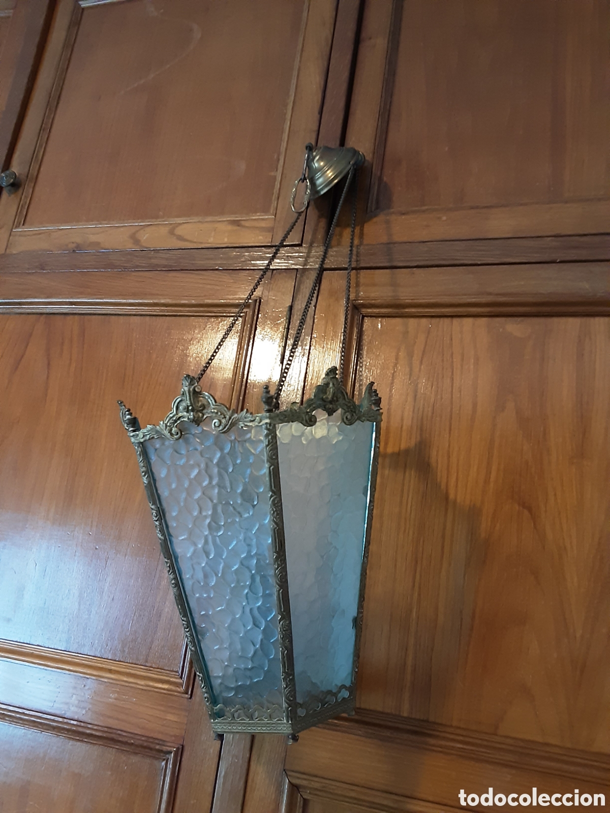 Vintage: Farol de cristal y fierro vintage - Foto 1