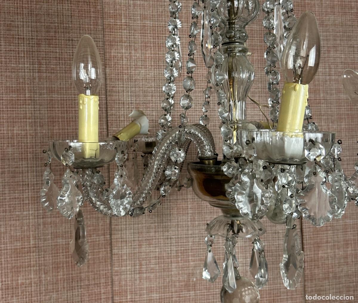Vintage: L&aacute;mpara colgante Cristal - Foto 5