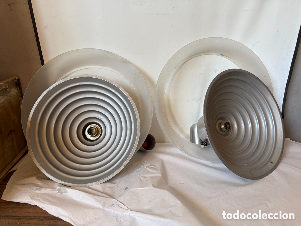 Vintage: Pareja l&aacute;mparas metal arte metalarte