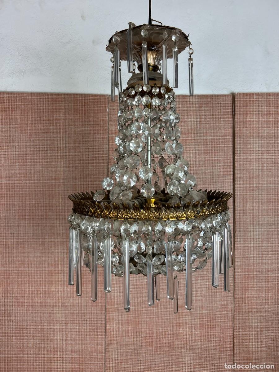 Vintage: L&aacute;mpara corona colgante Cristal