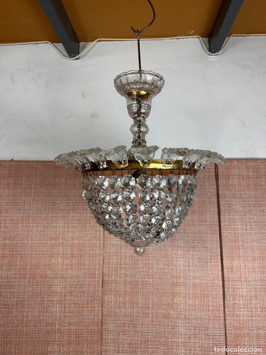 Vintage: L&aacute;mpara de techo cristal Hojas - Foto 1