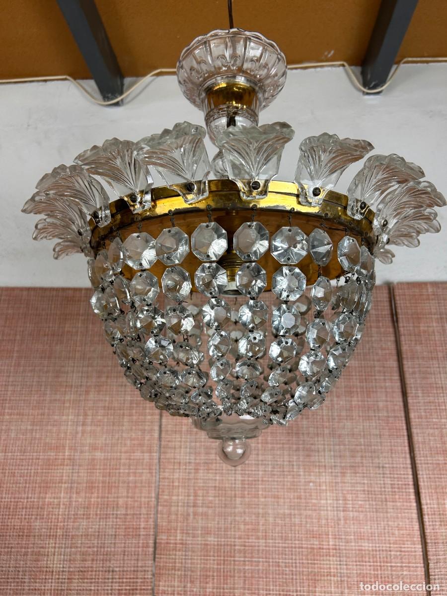 Vintage: L&aacute;mpara de techo cristal Hojas - Foto 2