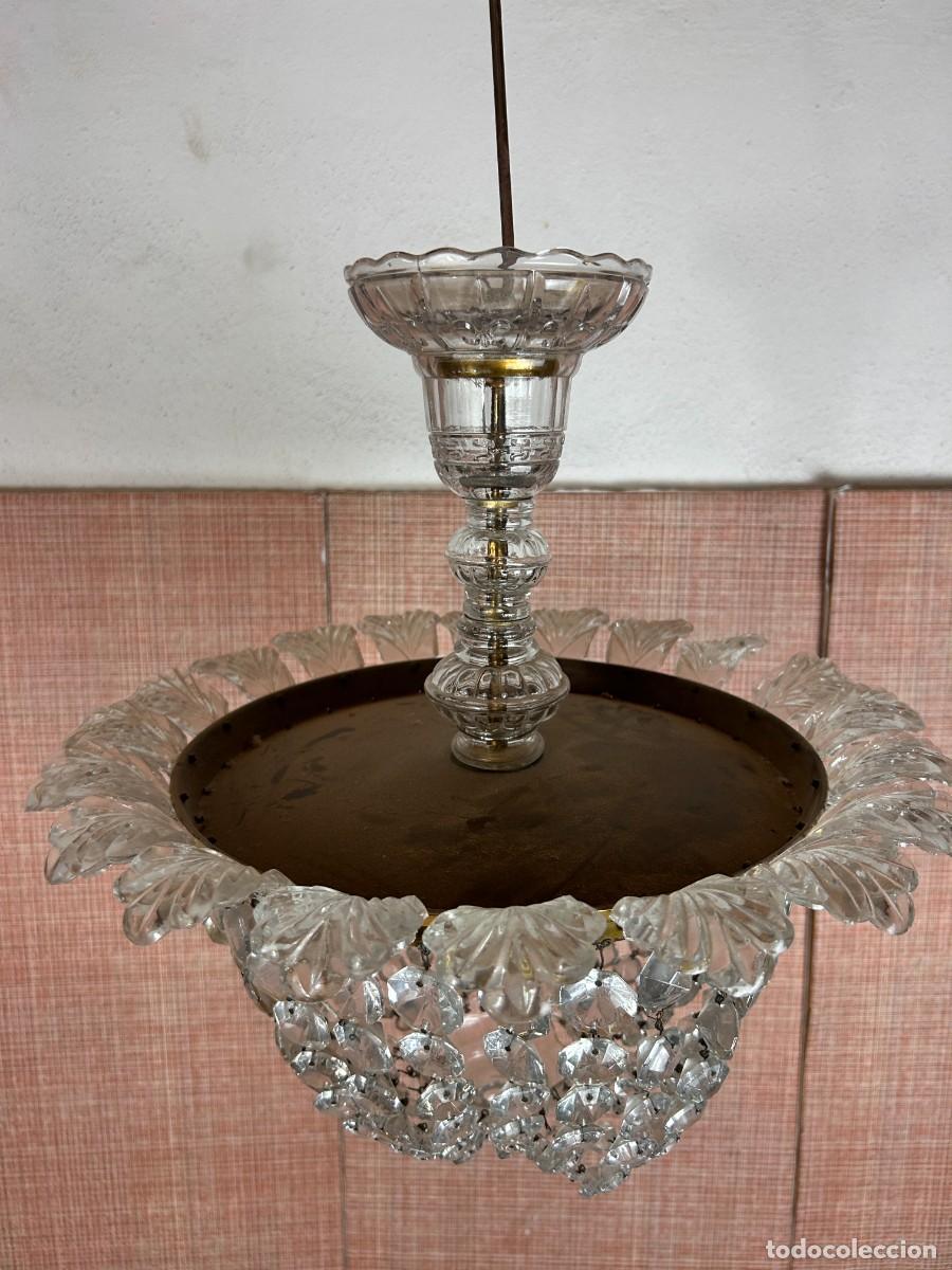 Vintage: L&aacute;mpara de techo cristal Hojas - Foto 3