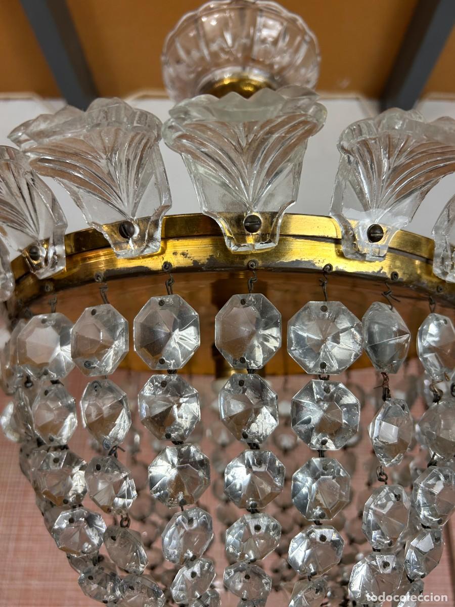 Vintage: L&aacute;mpara de techo cristal Hojas - Foto 4