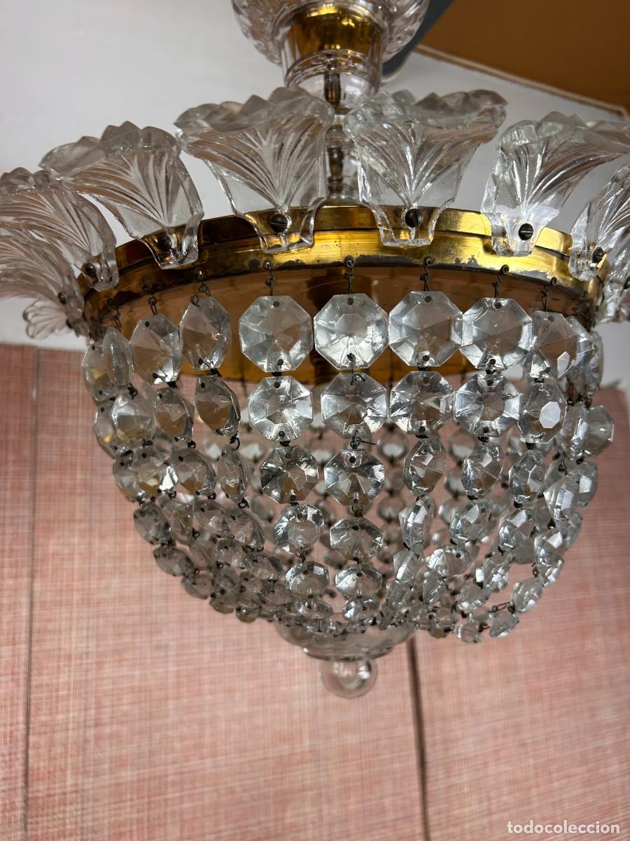 Vintage: L&aacute;mpara de techo cristal Hojas - Foto 5