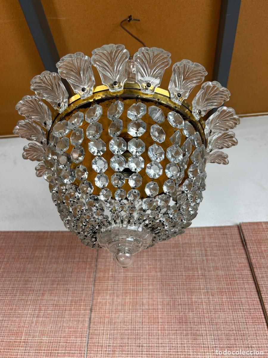 Vintage: L&aacute;mpara de techo cristal Hojas - Foto 7