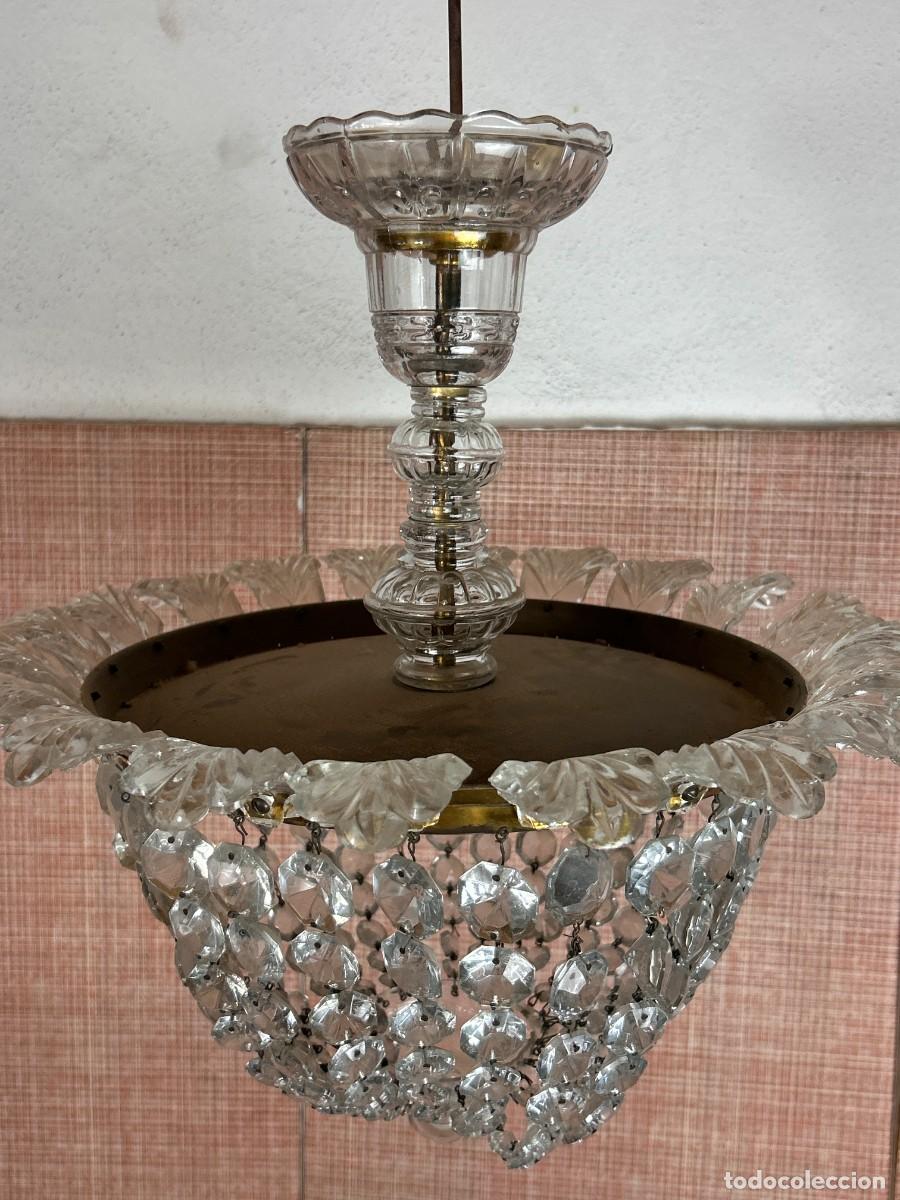 Vintage: L&aacute;mpara de techo cristal Hojas - Foto 9