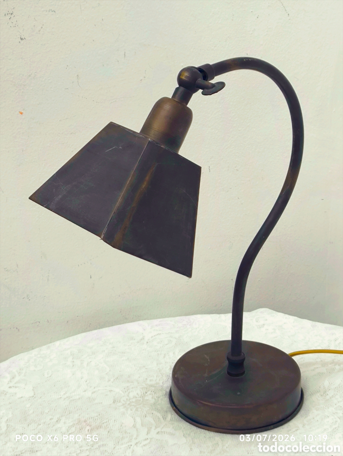 Vintage: Lampara escritorio bronce vintage