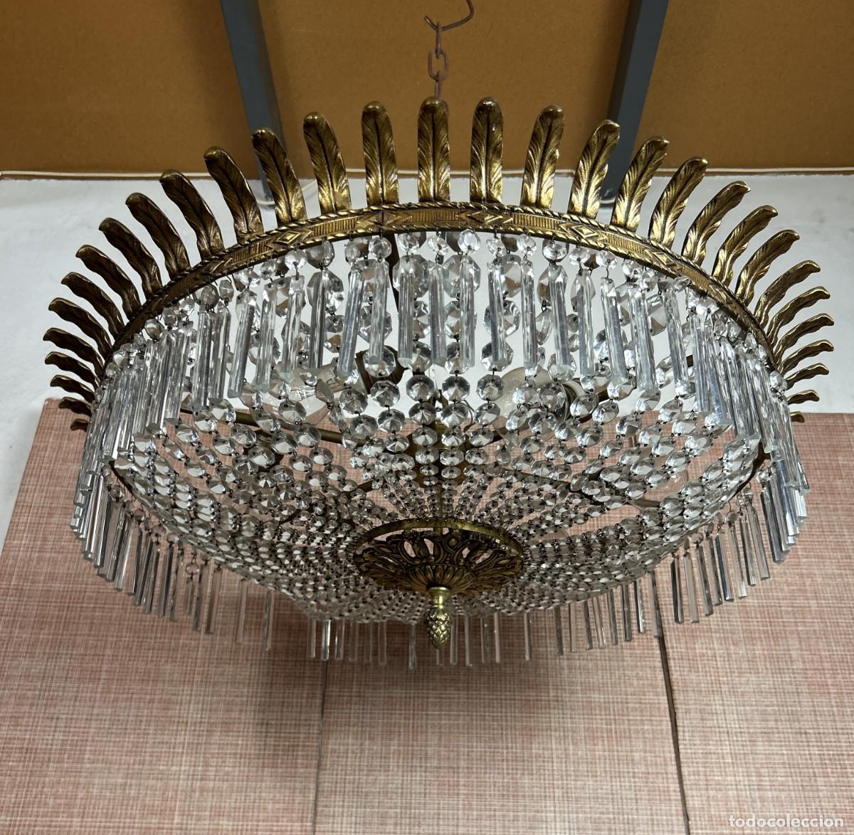 Vintage: Gran l&aacute;mpara antigua Corona 80 cm