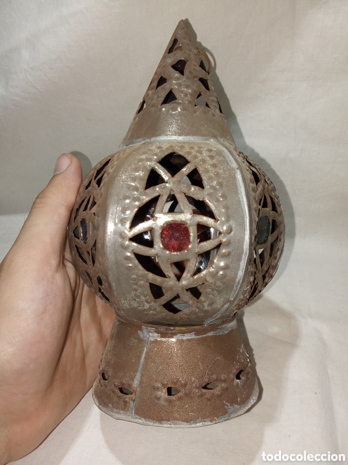 Vintage: BONITO FAROLILLO DE HOJALATA - Foto 3