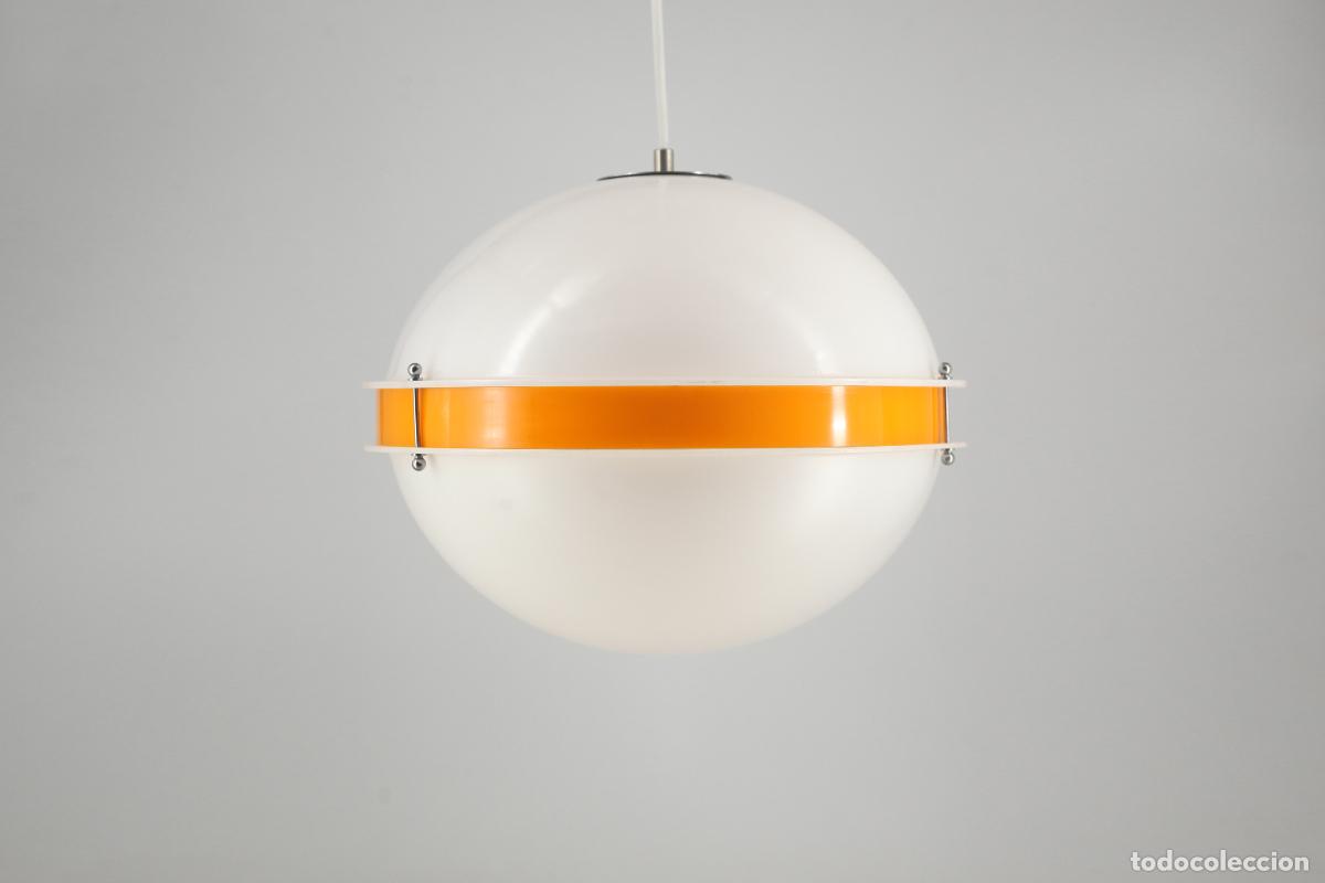 Vintage: L&aacute;mpara techo amarillo retro vintage estilo Tramo Codialpo Pugar space age UFO Espa&ntilde;a a&ntilde;os 70