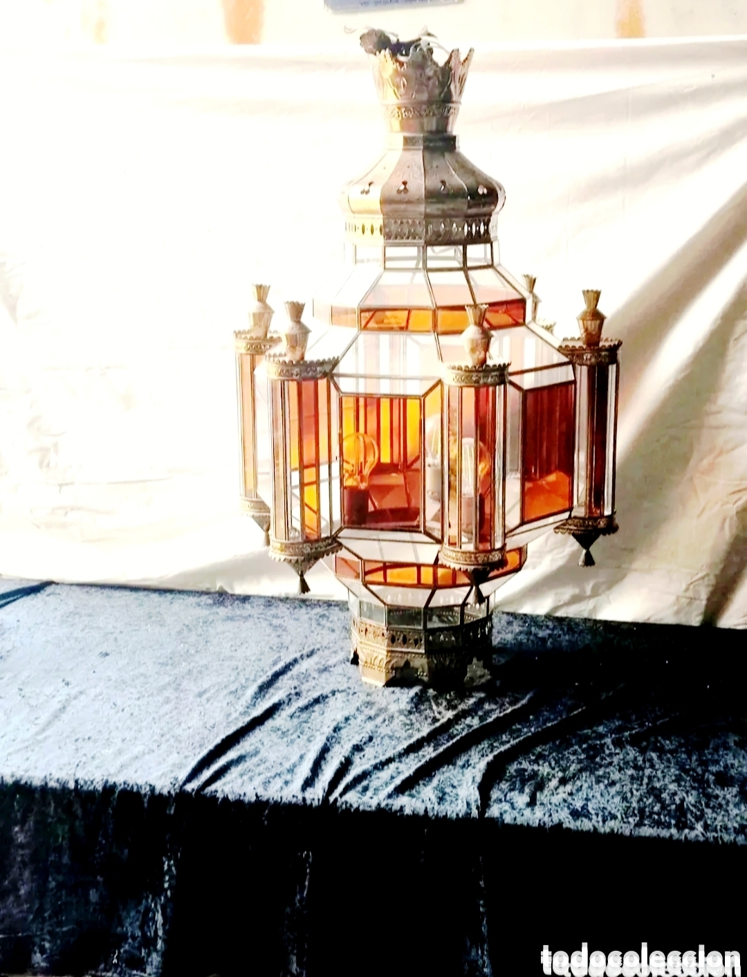 Vintage: Farol Granadino Renacimiento Corona Gran tama&ntilde;o 90 x 65 Aproximadamente
