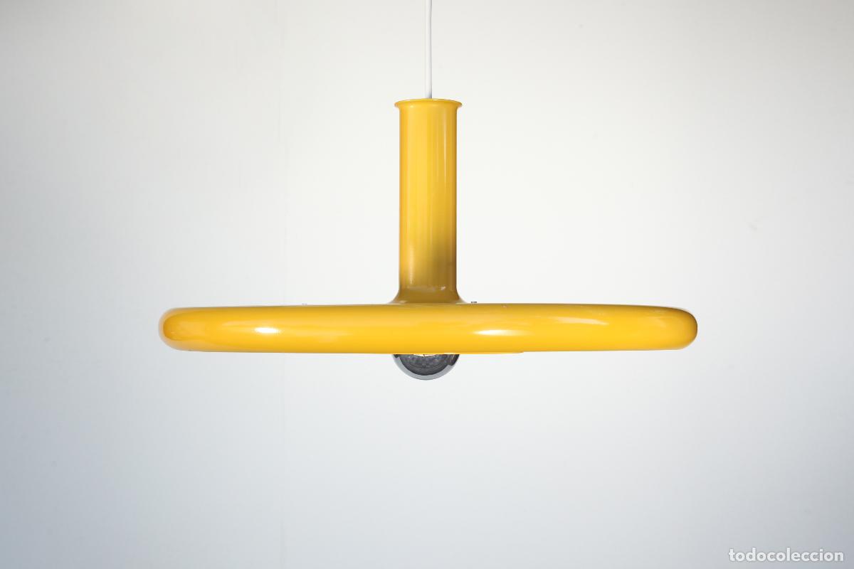 Vintage: Lampara de techo optima Fog & Morup Hans Due amarillo vintage retro Dinamarca 70s