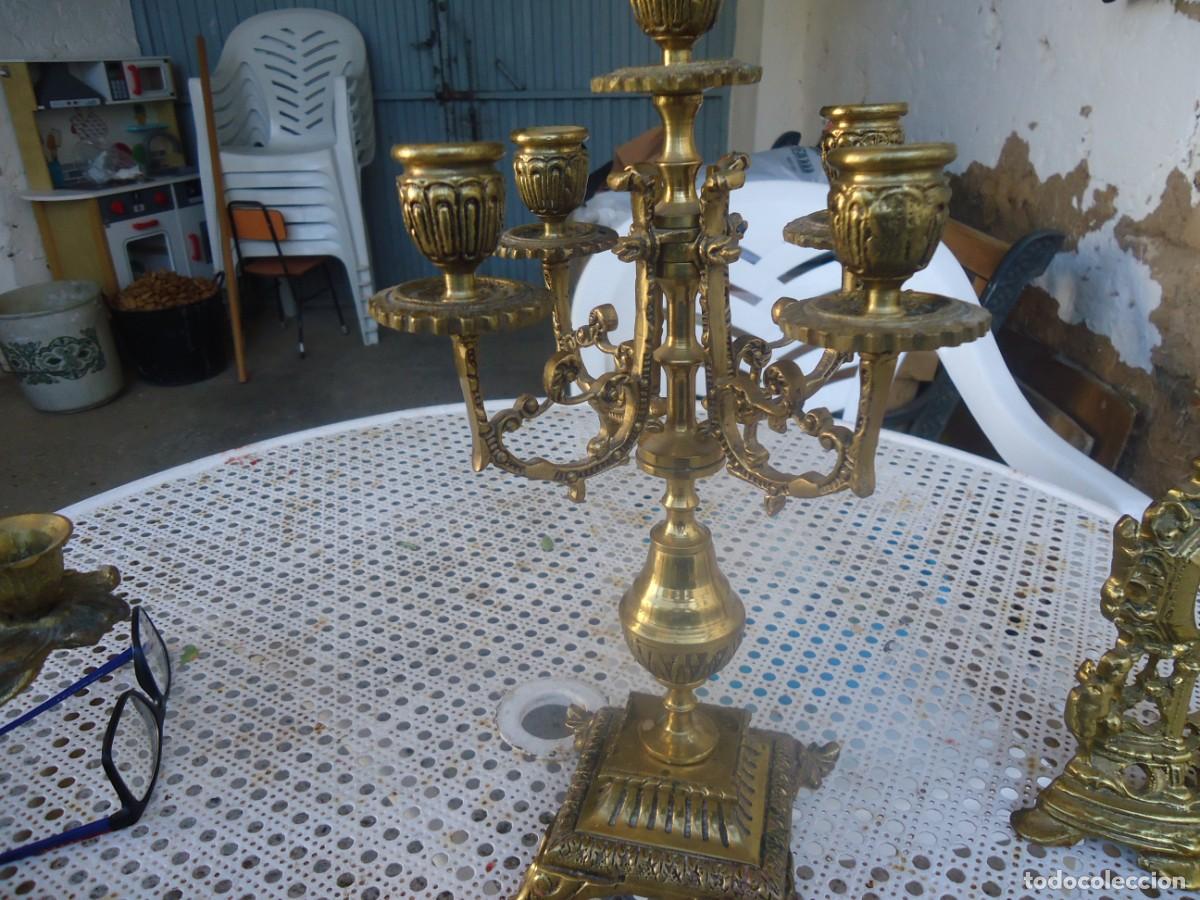 Vintage: CANDELABRO BRONCE DE 5 BRAZOS