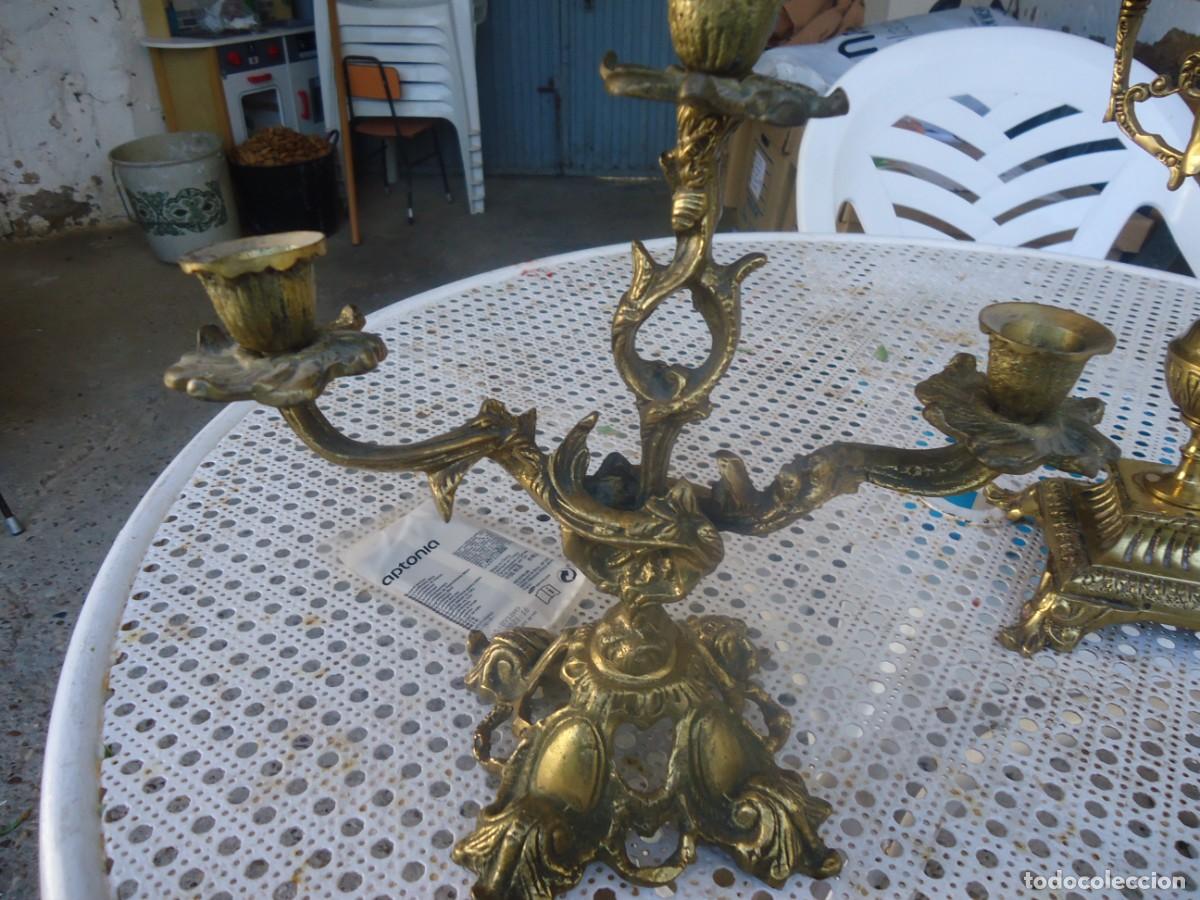 Vintage: CANDELABRO BRONCE DE 3 BRAZOS