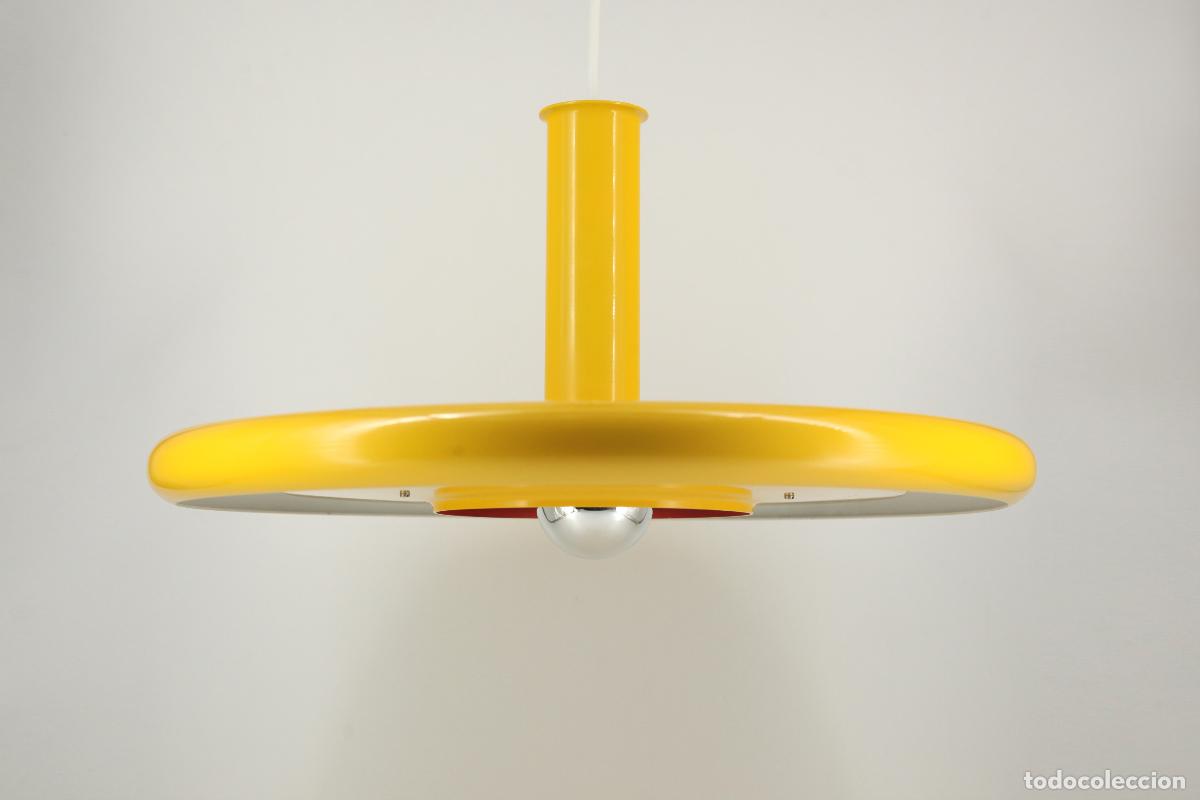 Vintage: Lampara de techo optima Fog & Morup Hans Due amarillo vintage retro Dinamarca 70s