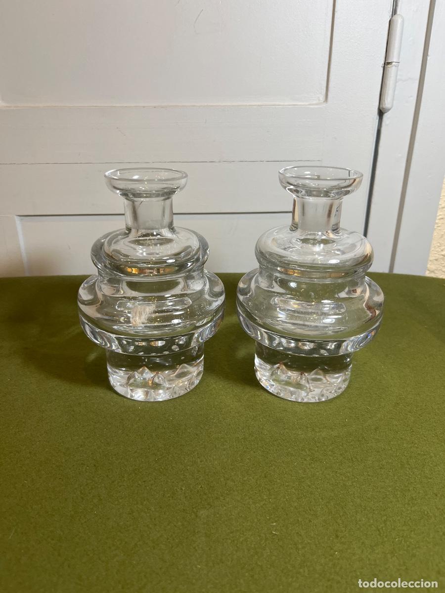 Vintage: Pareja de Portavelas Vintage Cristal Macizo Estilo Escandinavo Dise&ntilde;o N&oacute;rdico A&ntilde;os 70-80