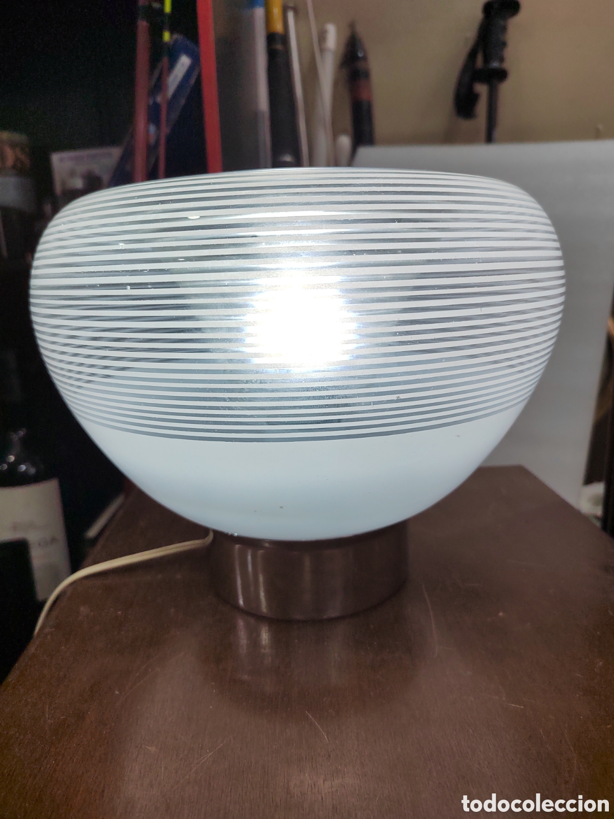Vintage: L&aacute;mpara de mesa de cristal - Foto 2