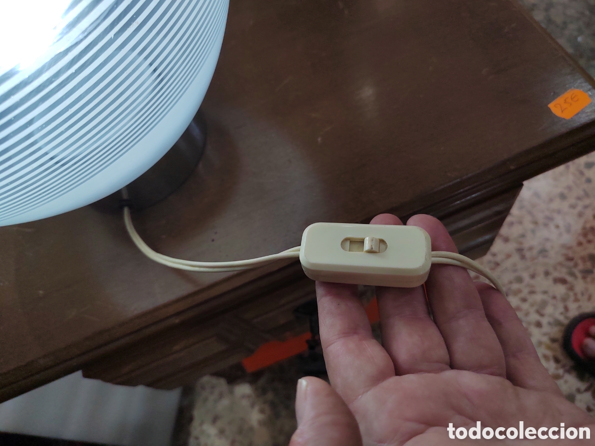 Vintage: L&aacute;mpara de mesa de cristal - Foto 4