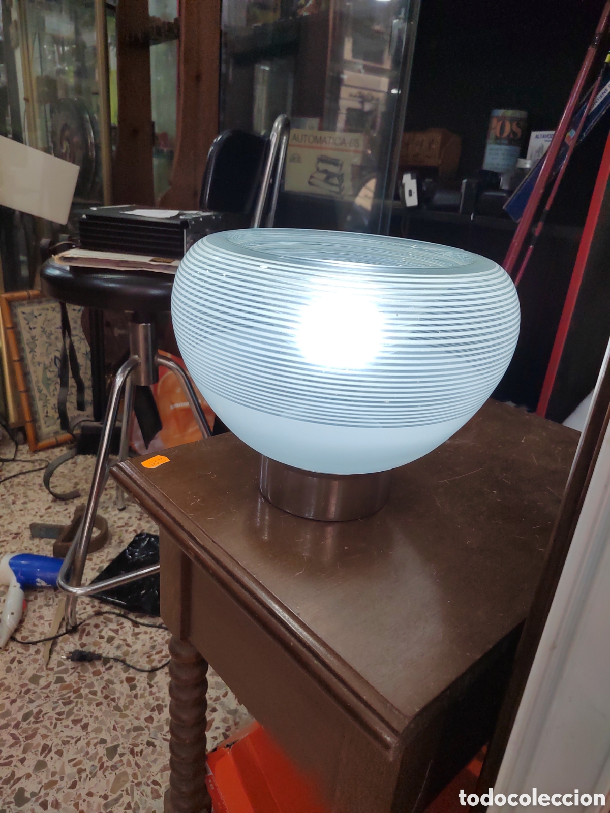 Vintage: L&aacute;mpara de mesa de cristal - Foto 6