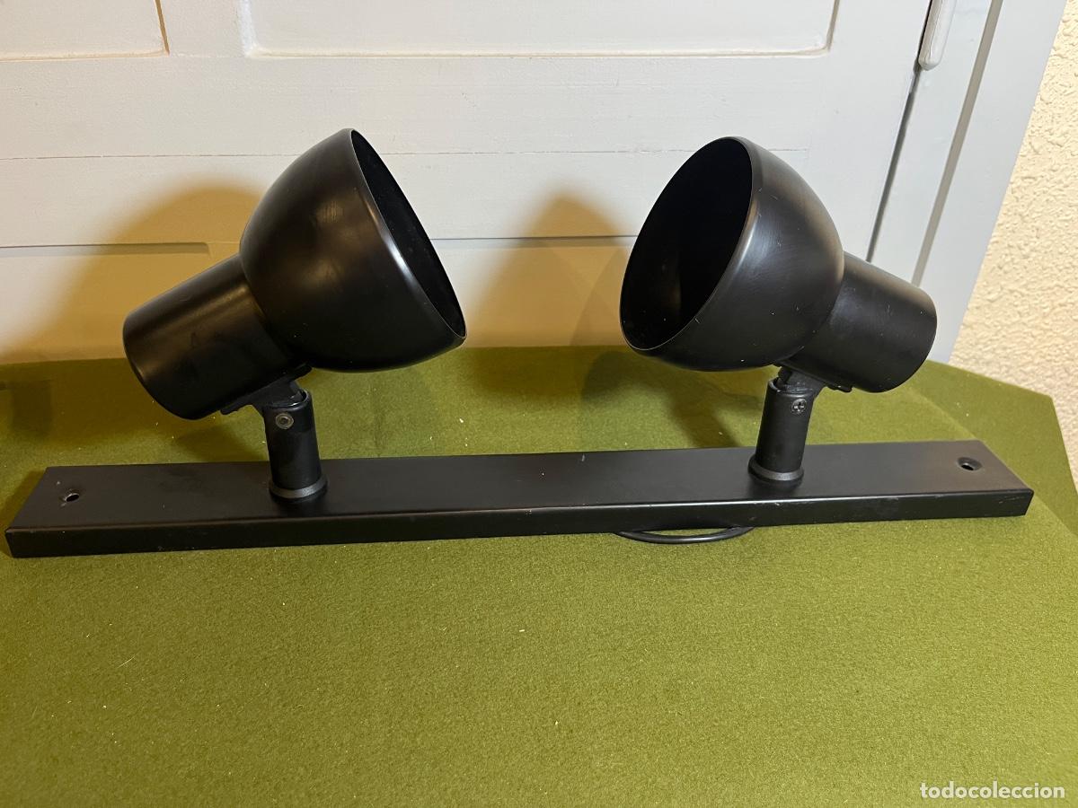 Vintage: Aplique de pared doble Fase negro orientable vintage &ndash; L&aacute;mpara foco 2 luces Made in Spain