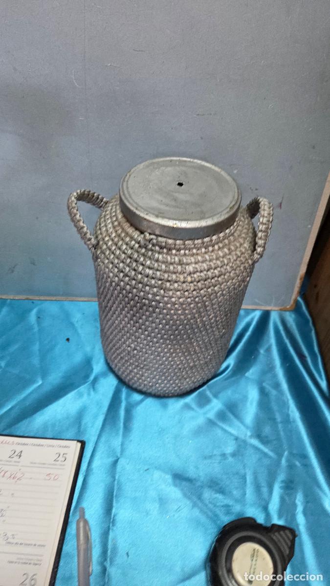Vintage: bote de cristal con artesania