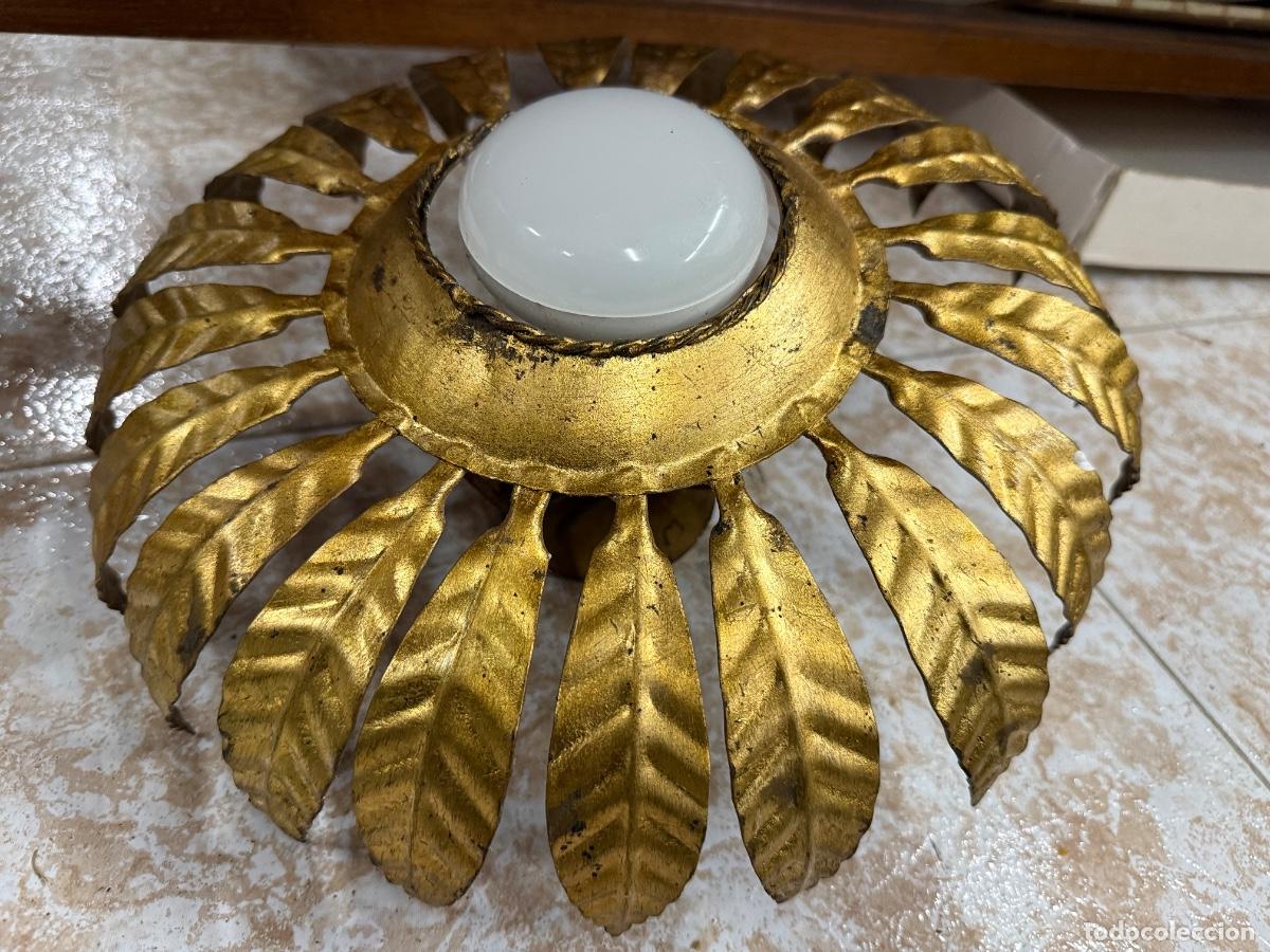 Vintage: Encantadora LAMPARA SOL. Metalica. Original Vintage. 32-35cms diametro. Preciosa luz