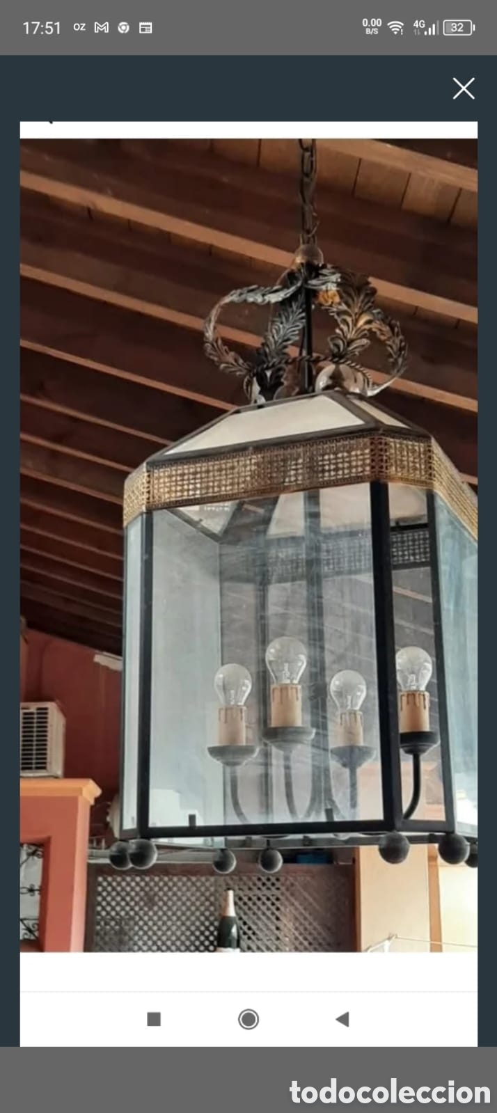 Vintage: Farol de forja grande