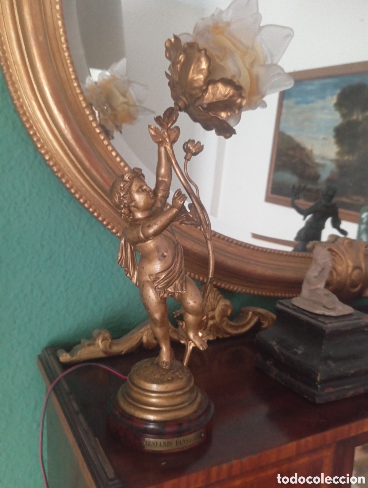 Vintage: Lampara francesa de bronce - Foto 1