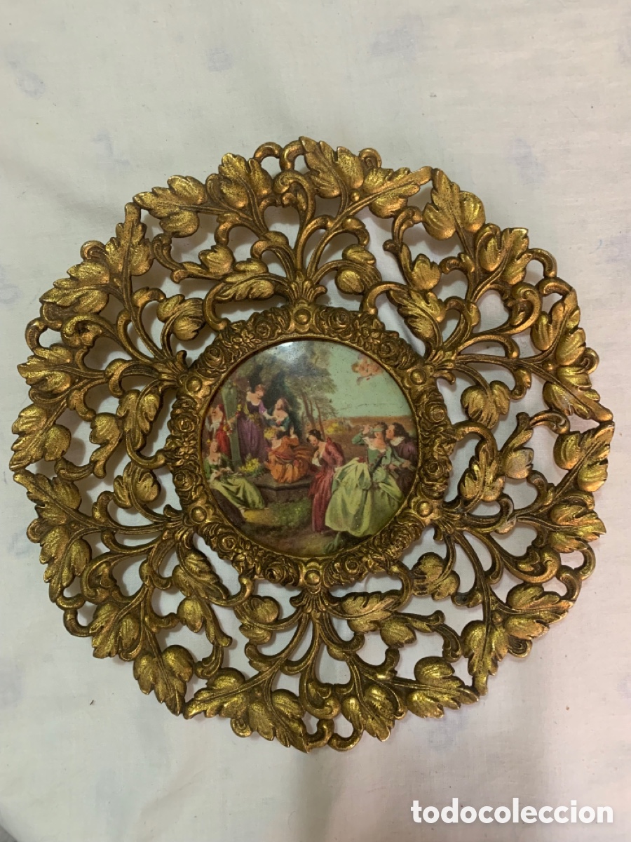 Vintage: Gran Marco ROCOCO decorativo de M&eacute;tal Dorado Decorativo