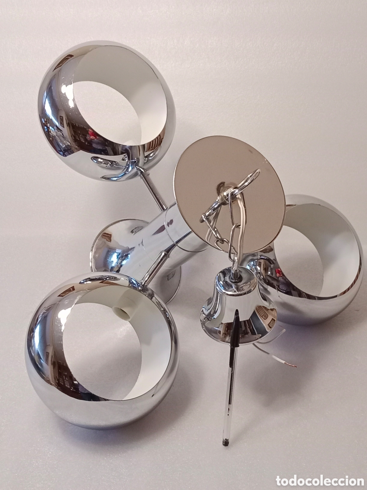 Vintage: Lampara mid century space age eye ball aros saturno era espacial vintage original