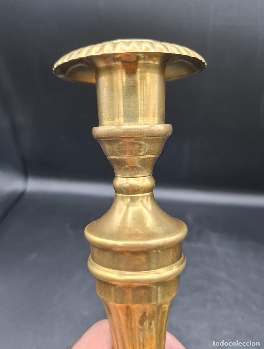 Vintage: PAREJA DE CANDELABROS EN BRONCE ESTILO LUIS XVI - Foto 4