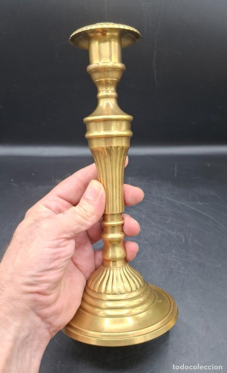 Vintage: PAREJA DE CANDELABROS EN BRONCE ESTILO LUIS XVI - Foto 5