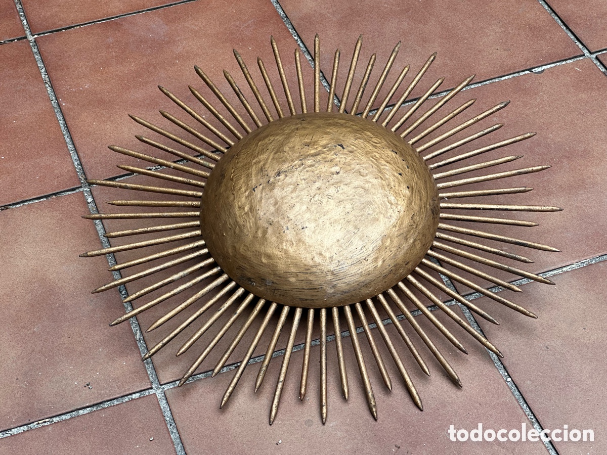 Vintage: ESPECTACULAR APLIQUE O PLAFON DE PARED A&Ntilde;OS 40/50 DISE&Ntilde;O BRUTALISTA SUNBURST