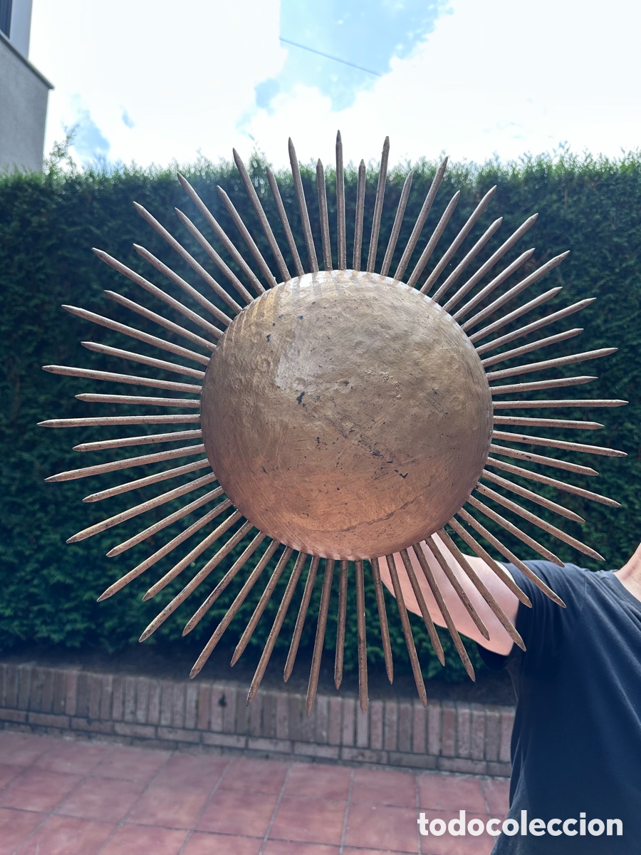 Vintage: ESPECTACULAR APLIQUE O PLAFON DE PARED A&Ntilde;OS 40/50 DISE&Ntilde;O BRUTALISTA SUNBURST