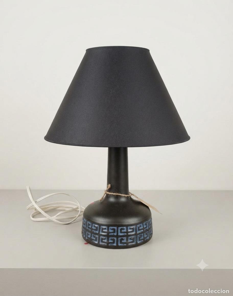 Vintage: L&Aacute;MPARA N&Oacute;RDICA DE SOBREMESA EN NEGRO