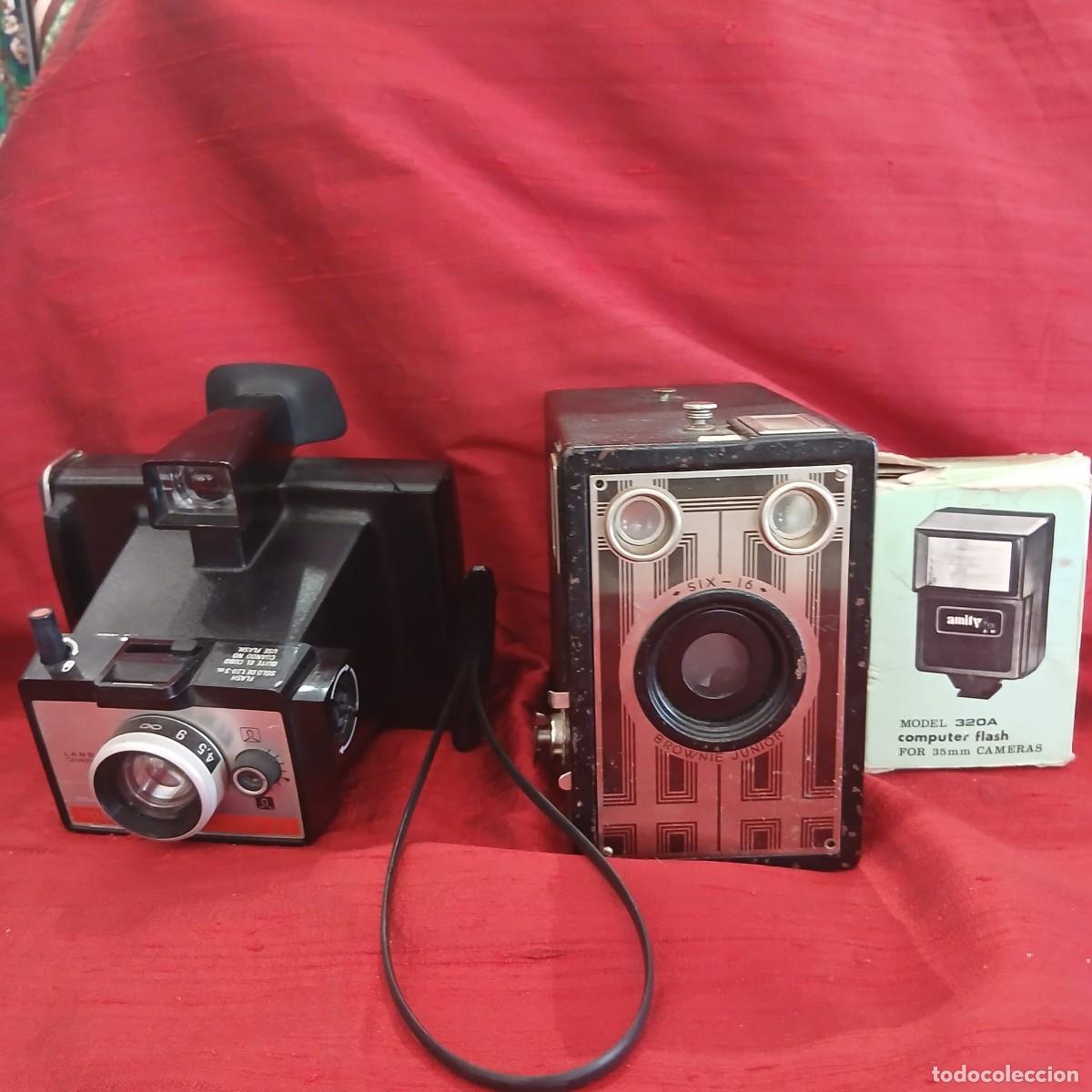 Vintage: Lote de dos c&aacute;maras y un flash