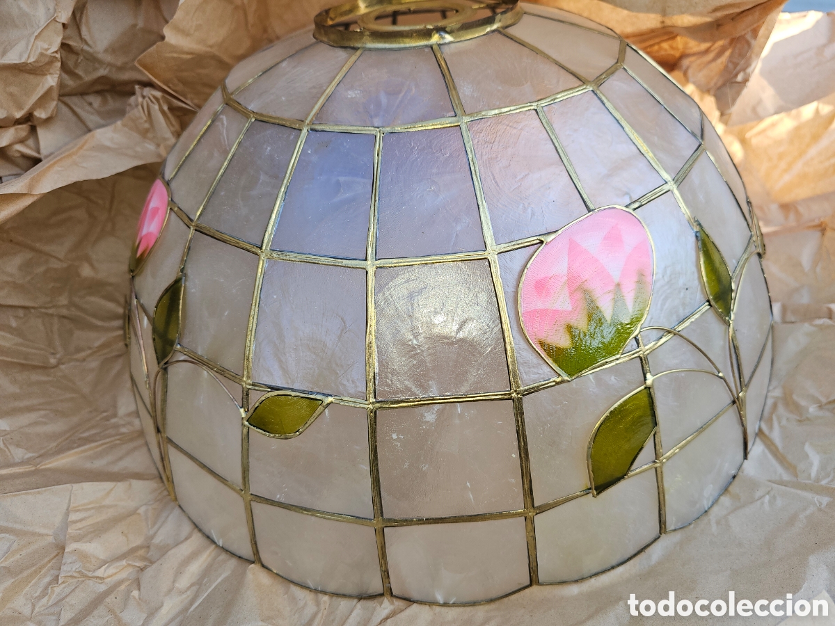 Vintage: Tulipa estilo tiffany de n&aacute;car