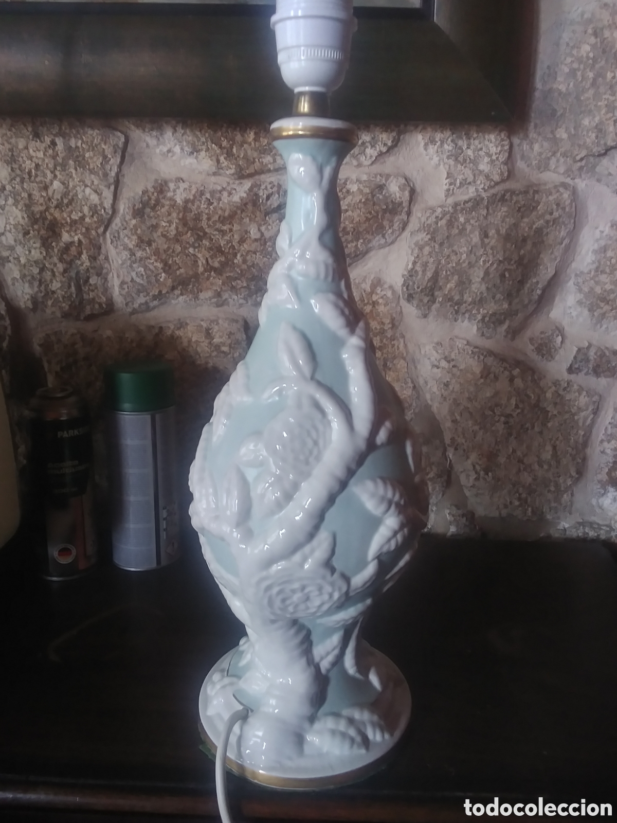 Vintage: Lampara bicolor Manises 40 cm - Foto 4