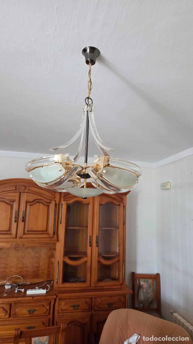 Vintage: lampara de techo de cristal