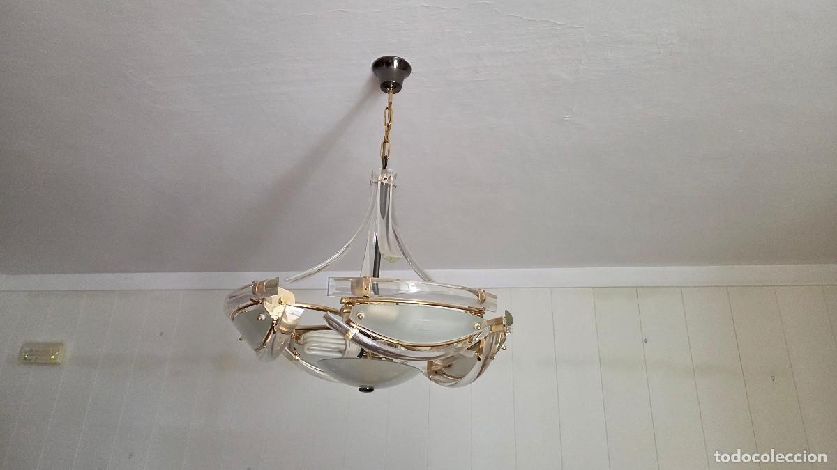 Vintage: lampara de techo de cristal - Foto 6