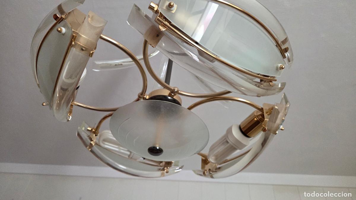 Vintage: lampara de techo de cristal - Foto 7