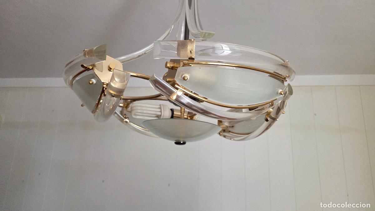 Vintage: lampara de techo de cristal - Foto 8