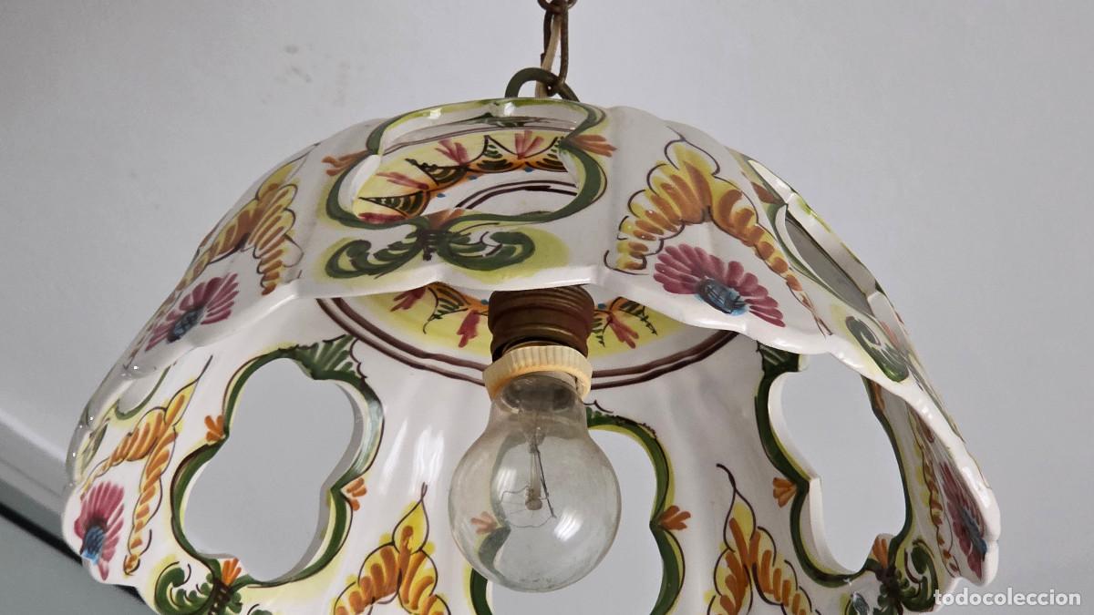 Vintage: lampara de cocina de ceramica - Foto 2