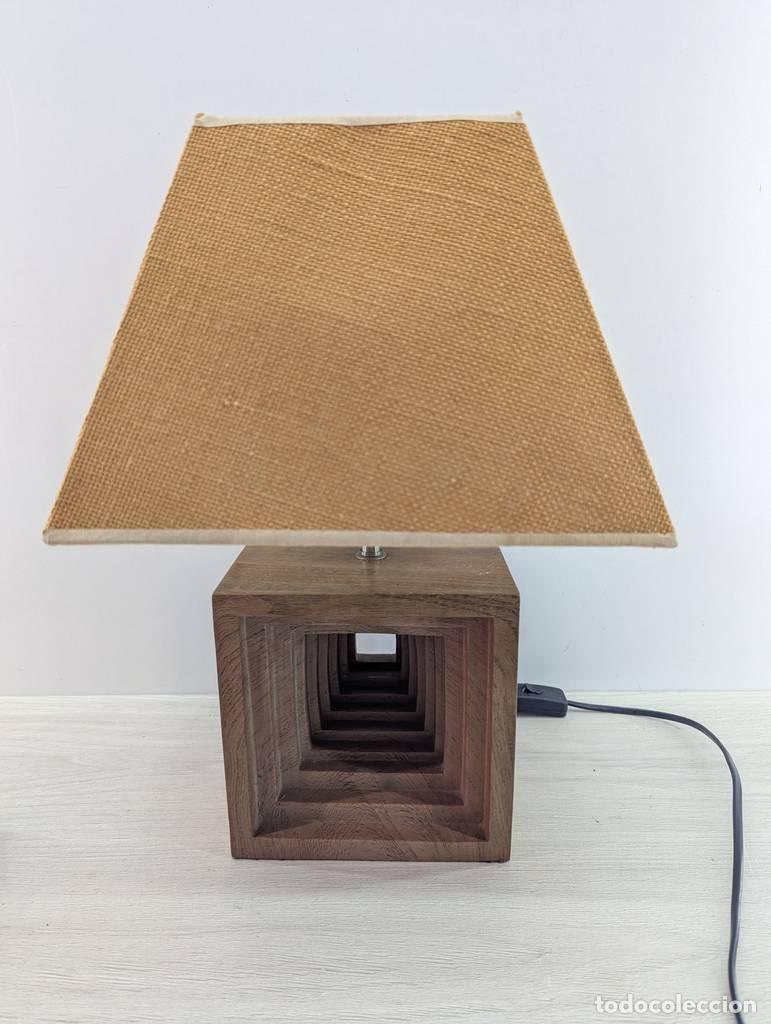 Vintage: L&Aacute;MPARA T&Uacute;NEL DE MADERA - Foto 2