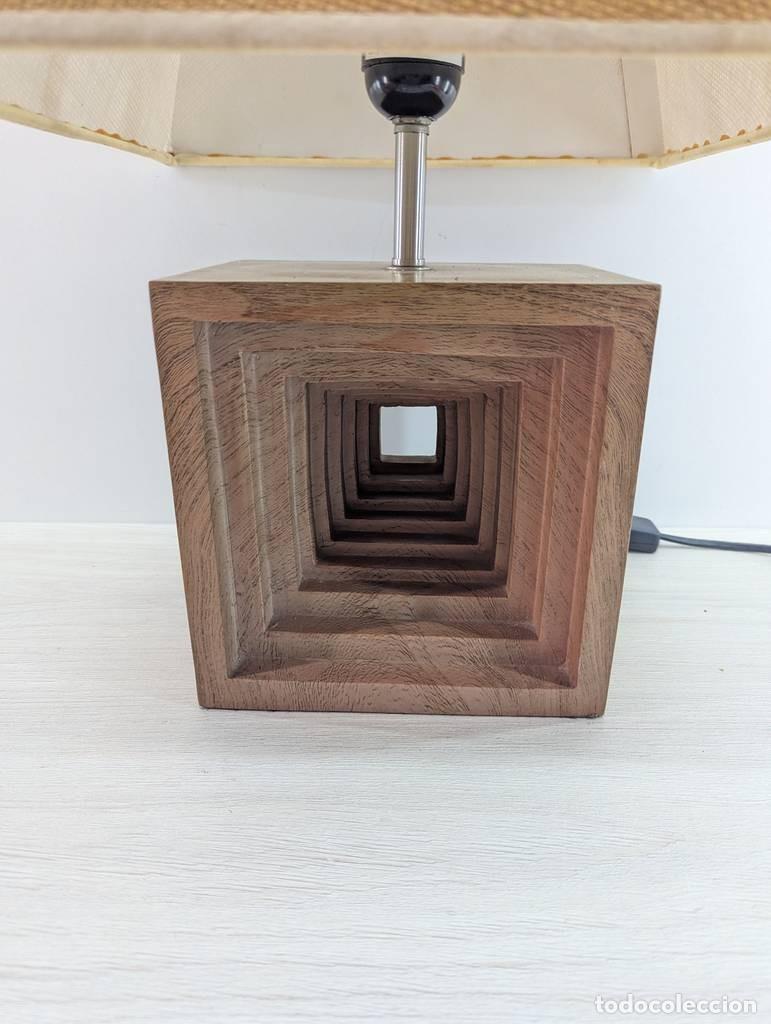 Vintage: L&Aacute;MPARA T&Uacute;NEL DE MADERA - Foto 3